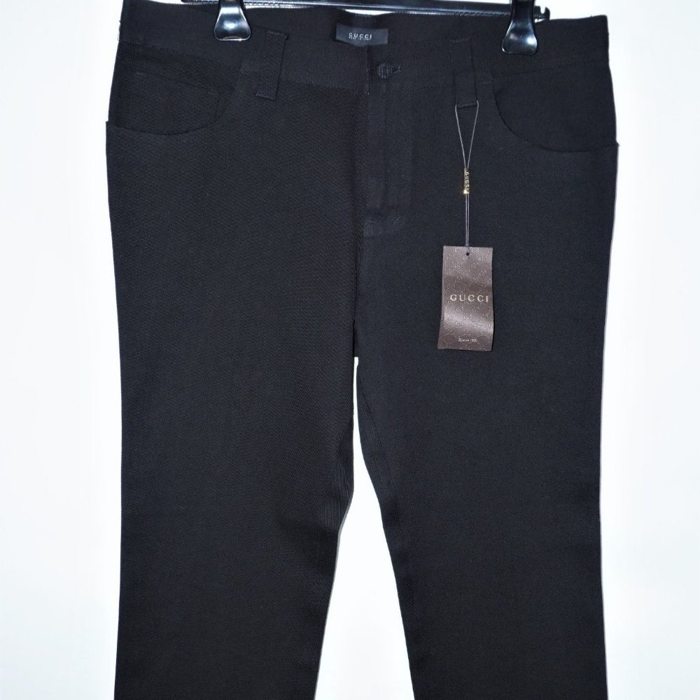 GUCCI Men's Black Seamless Bootcut Denim Jeans, size 36x30